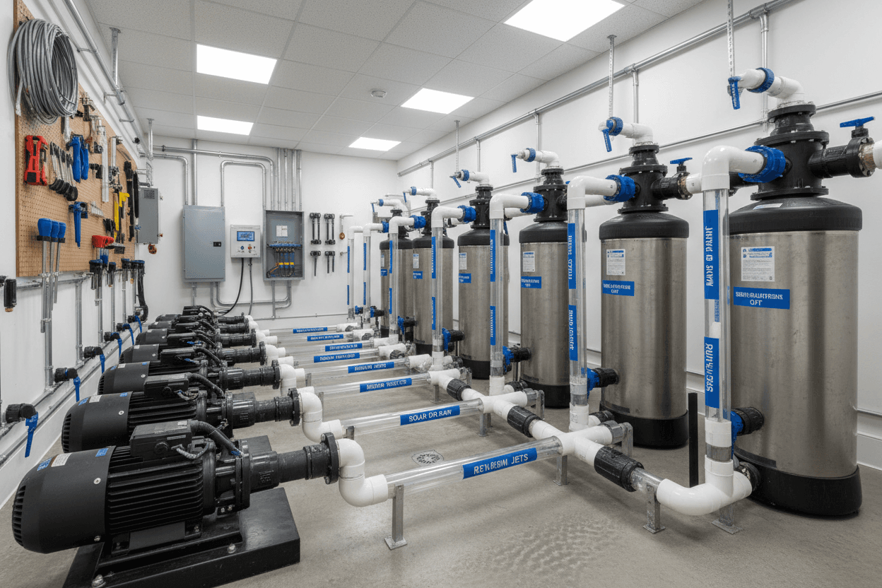 Regular pool service and chemical balance